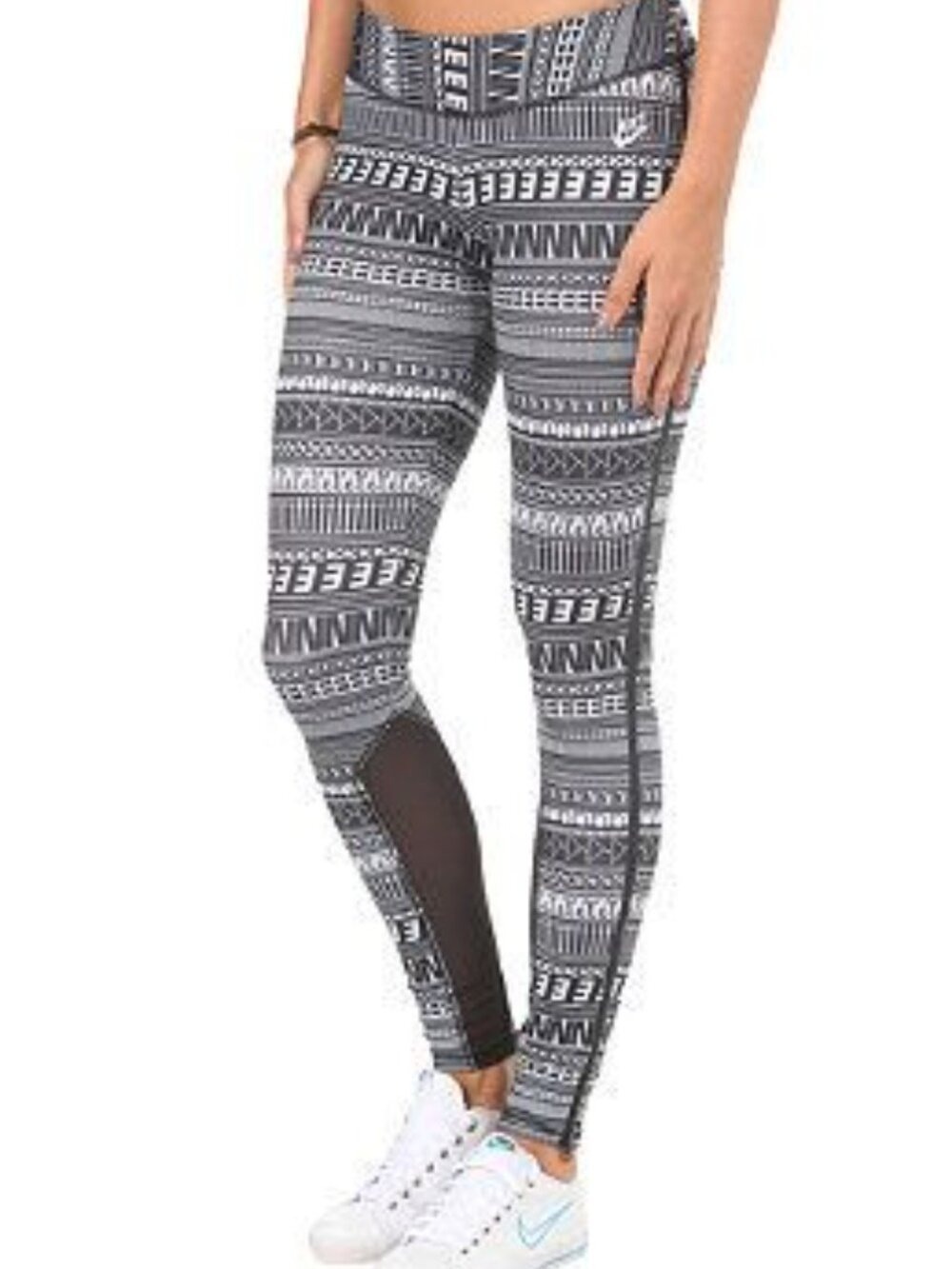 Nike Pro Dri-Fit Abstract Print Compression Leggings Black & White Women's SZ M